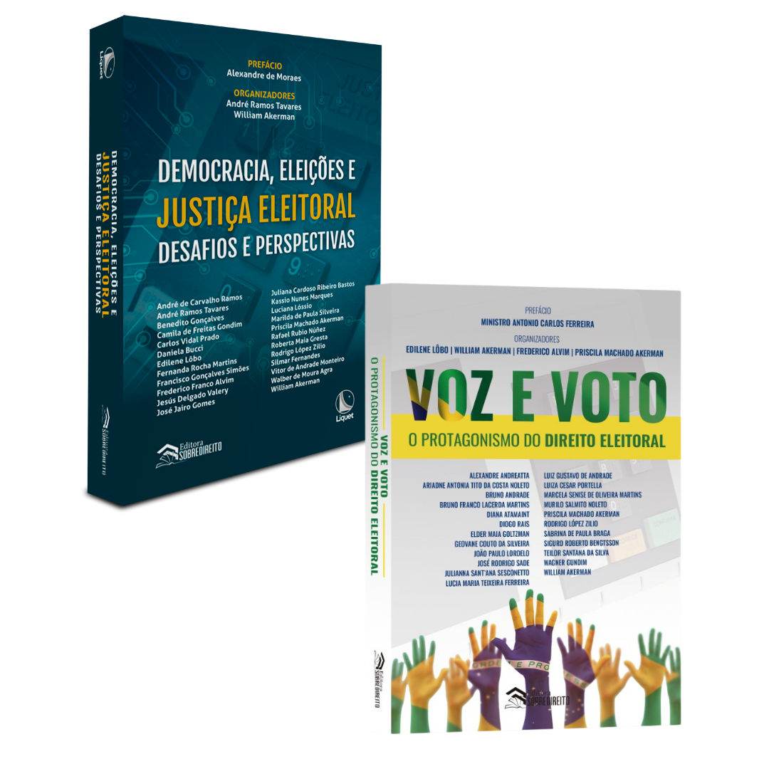 PRÉ-VENDA 27/7/26 - COMBO: Democracia, Eleições e Justiça Eleitoral: desafios e perspectivas + Voz e Voto - o protagonismo do Direito Eleitoral